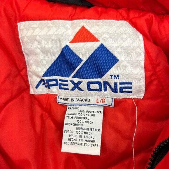 Vintage Apex One 90s Nebraska Huskers University Pullover Red Puffer Coat Mens L - Picture 6 of 6